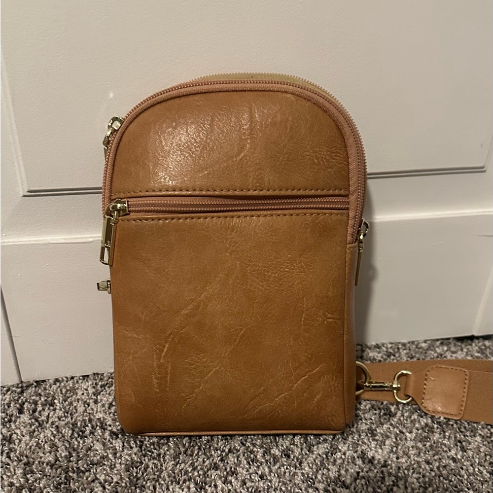 Tan Leather Crossbody Bag